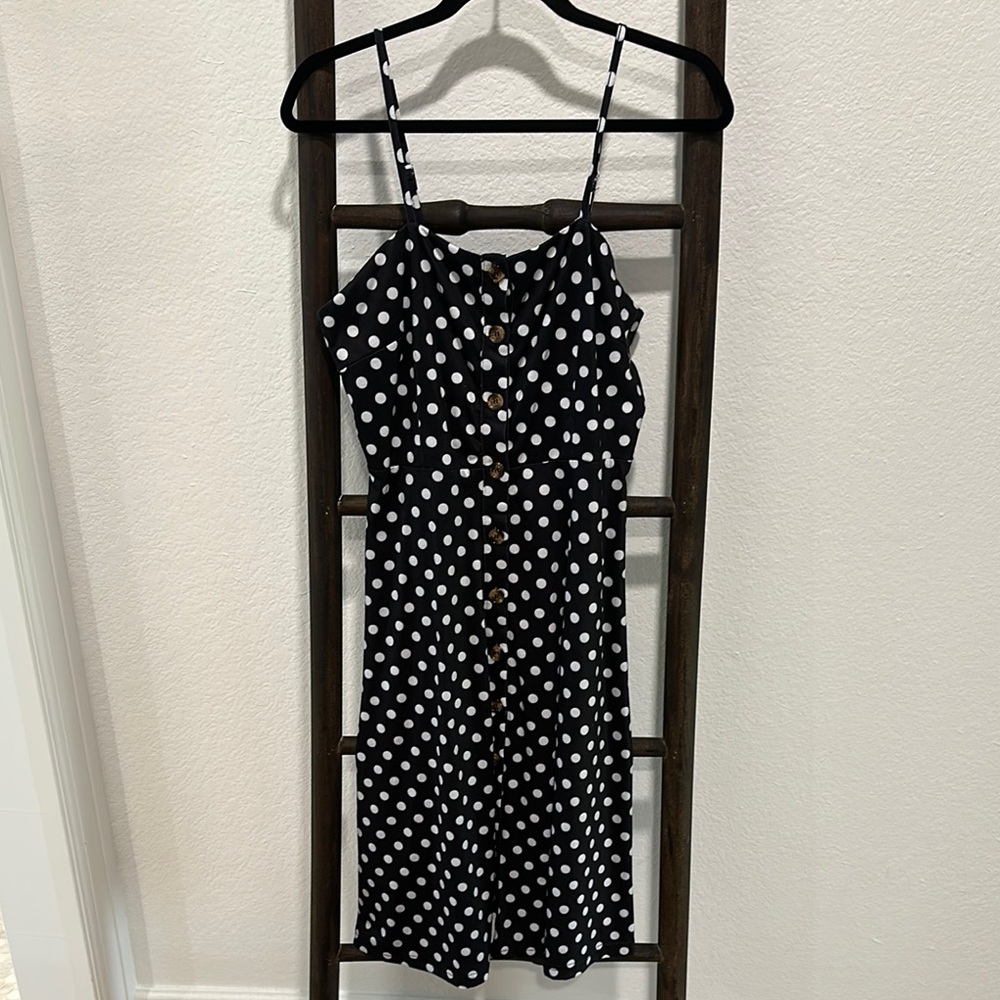 Sundress-Black and White Polka Dot Dress